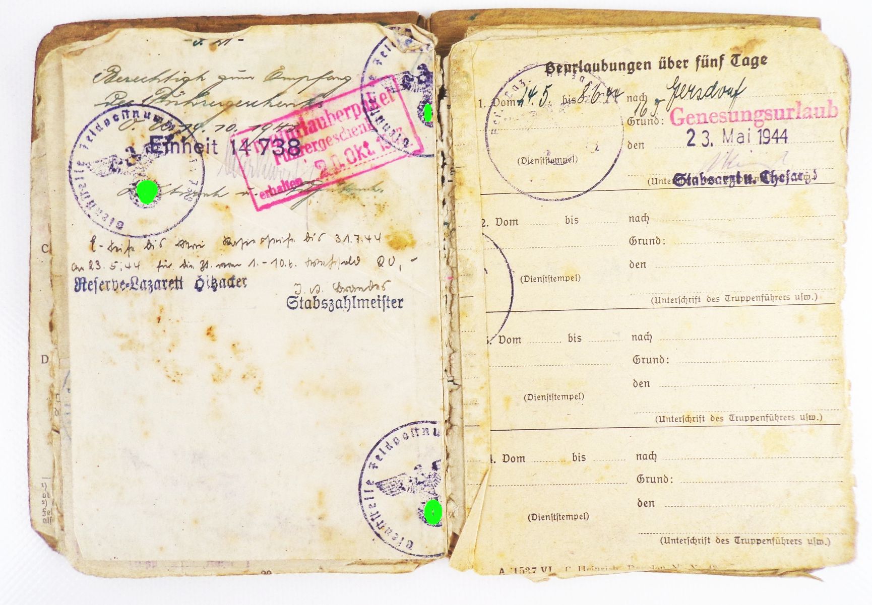 Soldbuch 2 WK Panzergrenadier 