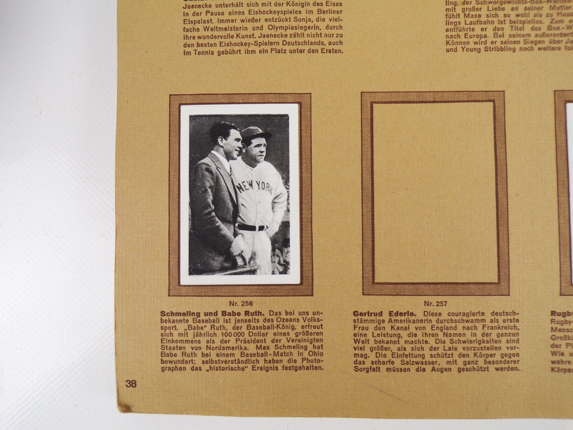 Bulgaria Sport Photos Sammelbilderalbum mit Babe Ruth trading card 