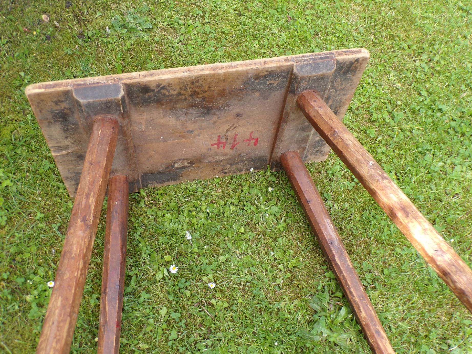 Alter Holzhocker Vierbein Hocker Schemel Industrie Look Vintage Werkstatthocker