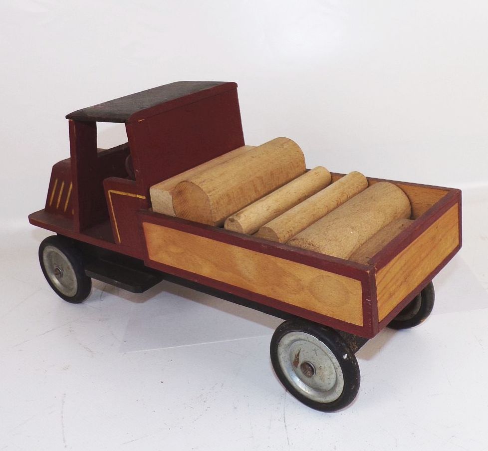 Alter Holz LKW Laster Pritschenwagen 1930 er Müller Dresden Holzspielzeug