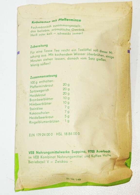 10 Tüten Packungen DDR Pfefferminz Tee Reklame Laden Deko Sammler Vintage 