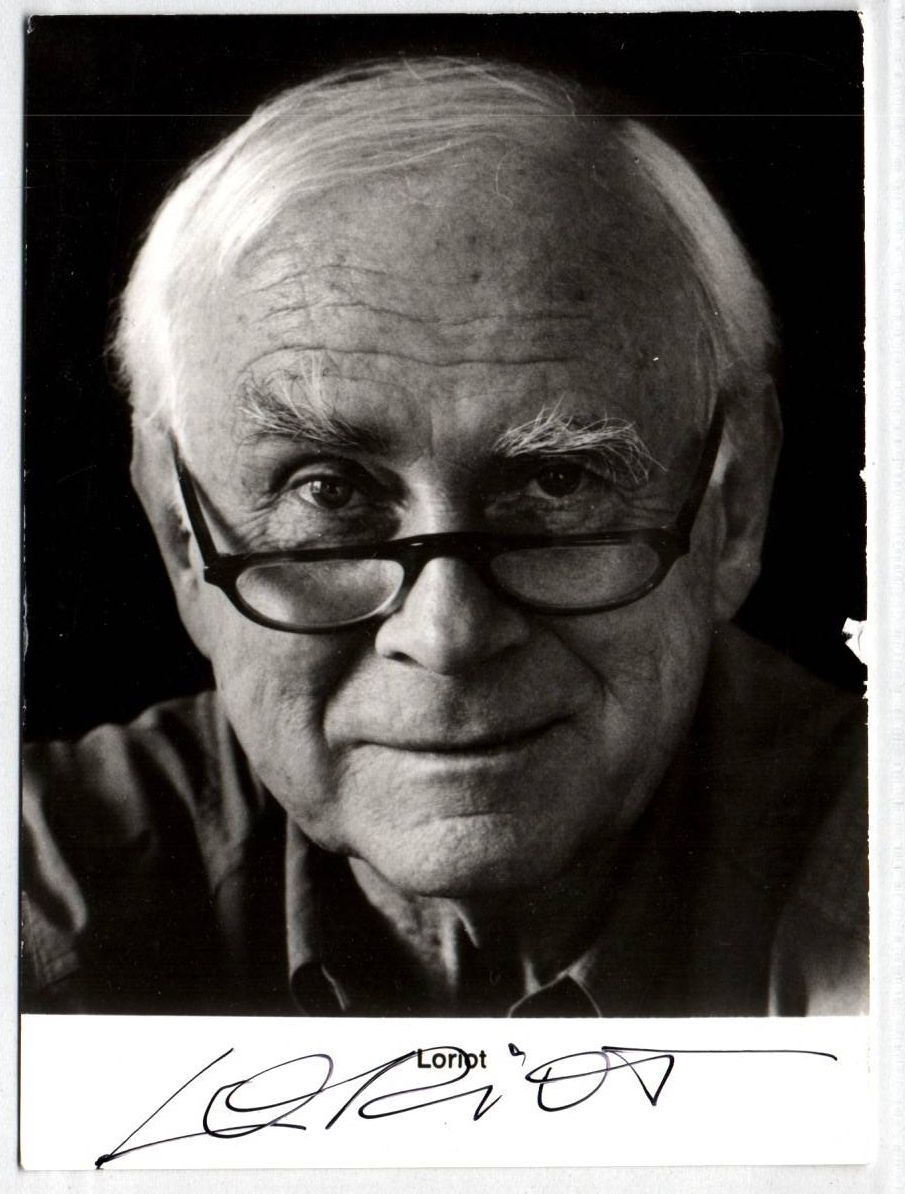 Autogrammkarte Loriot von Bülow 1994 handsigniert 