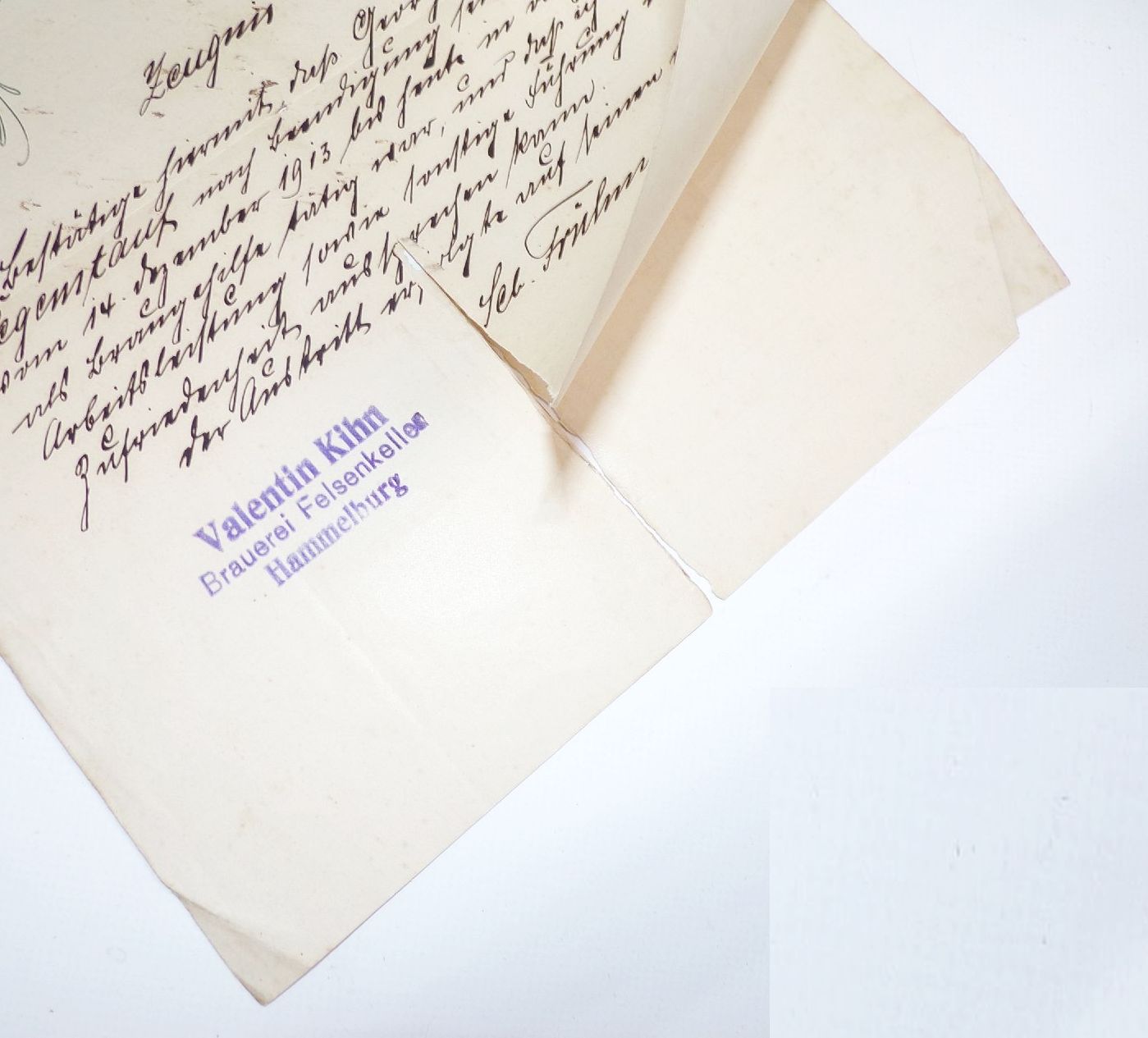 Litho Briefkopf Bierbrauerei zum Felsenkeller Hammelburg 1913 Brauerei 