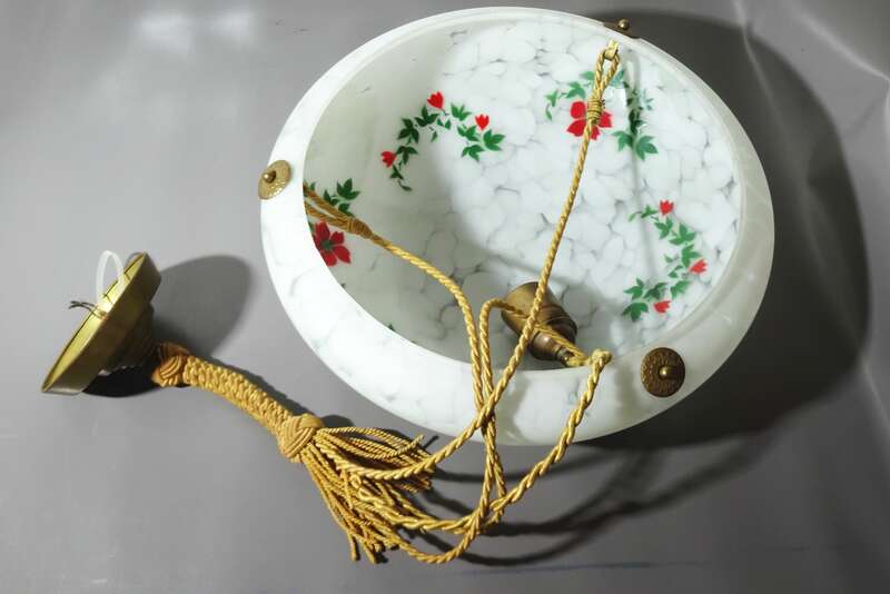 Schalenlampe Deckenlampe Marmor Optik 1920er 1930er Vintage Lampe Leuchte Wohnzimmer