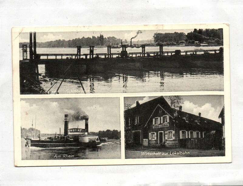 Ak Freistedt Schiffbrücke, am Rhein, Wirtschaft zur Lokalbahn 1936