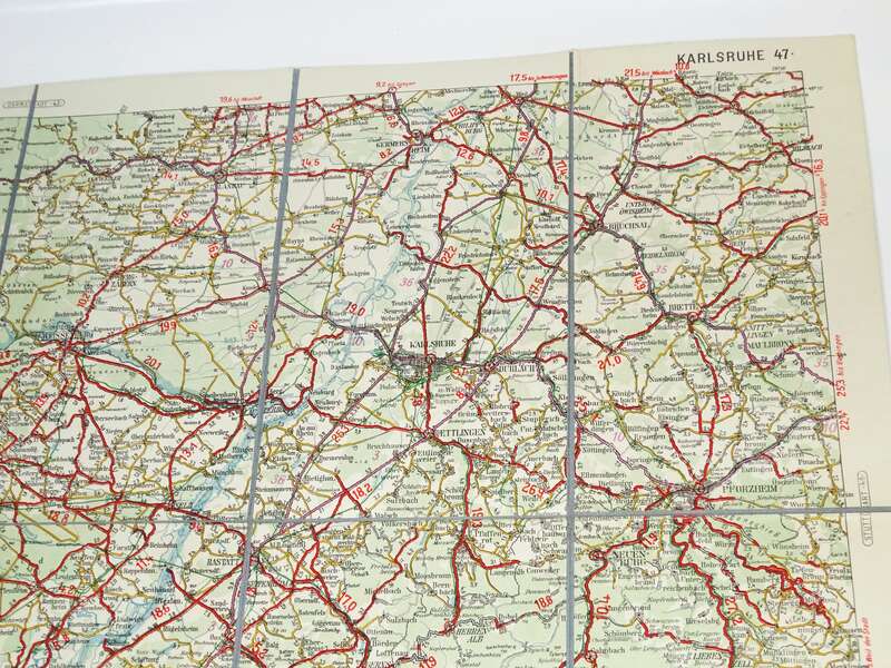 ADAC Straßenkarte Karlsruhe 47 Leinen Landkarte Mittelbach 