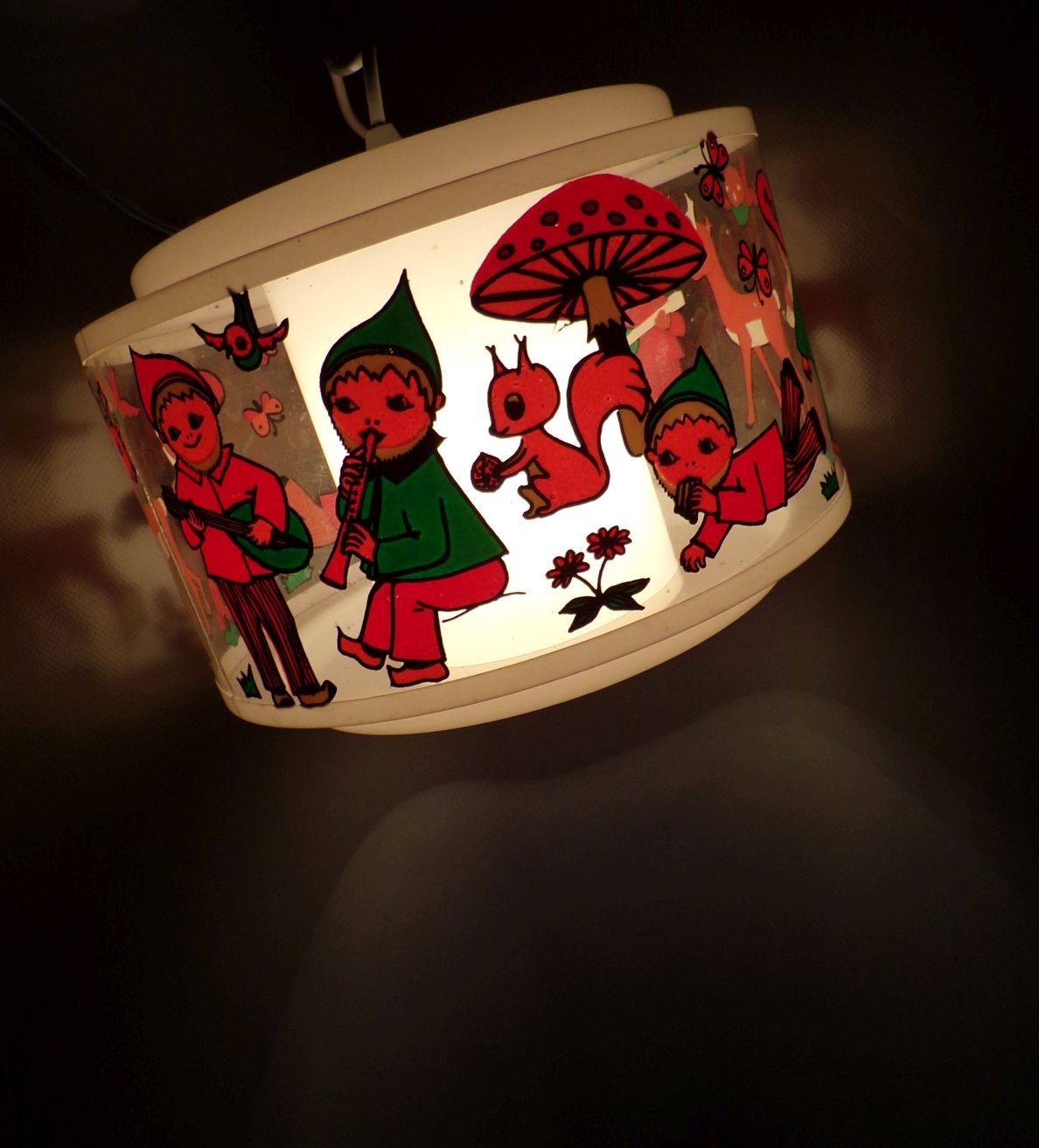 Alte Deckenleuchte Sandmann Kindermotiv E27 Retro Vintage Lampe