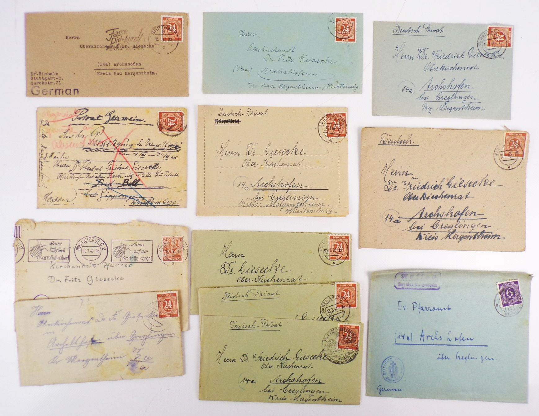 Briefe Ganzsachen Konvolut Alliierte Besatzung 1947 Fundgrube 