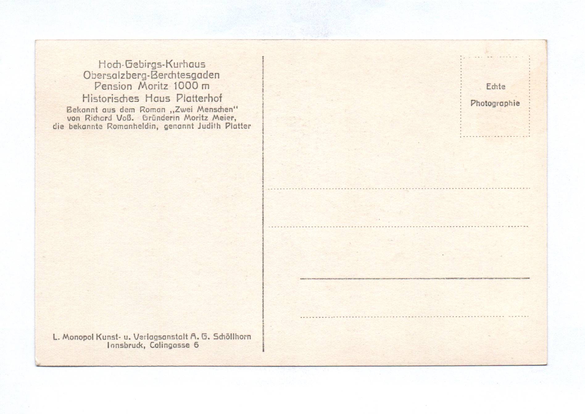 Ak Obersalzberg bei Berchtesgaden Pension Moritz Hoch Gebirgs Kurhaus Ak Obersalzberg bei Berchtesgaden Pension Moritz Hoch Gebirgs Kurhaus