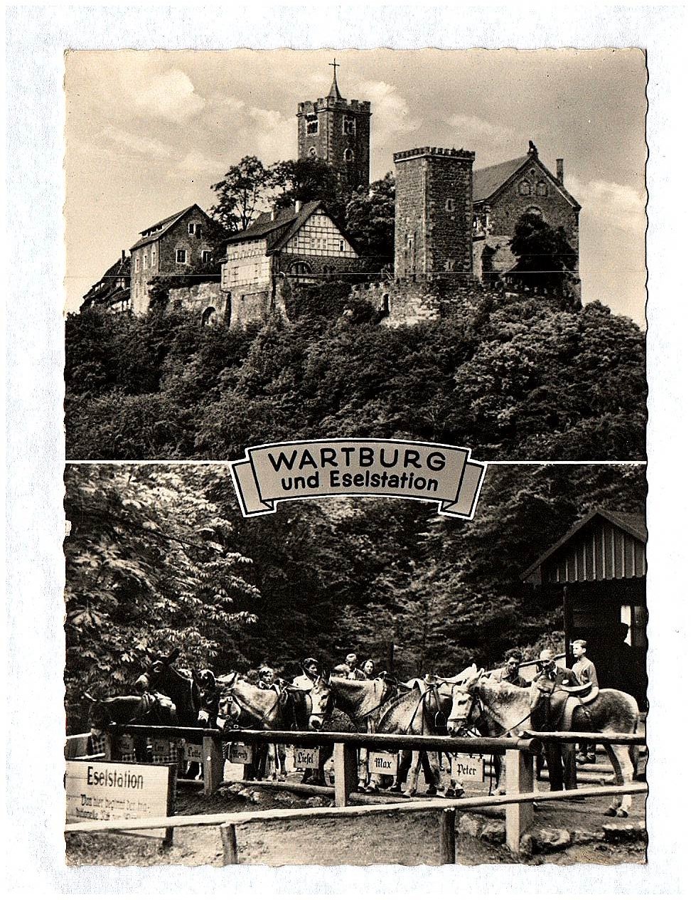 Ak Wartburg und Eselstation DDR Eisenach Thüringen Ak Wartburg und Eselstation DDR Eisenach Thüringen