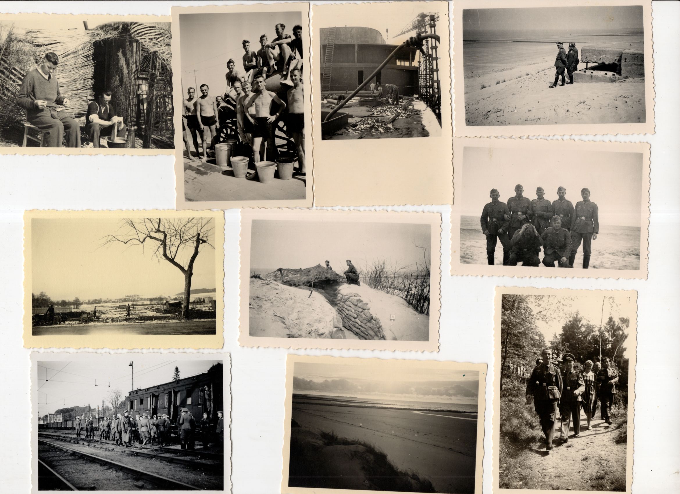 Konvolut Fotos 2 Weltkrieg Soldaten Meer wohl Belgien Nordsee 67 Stück