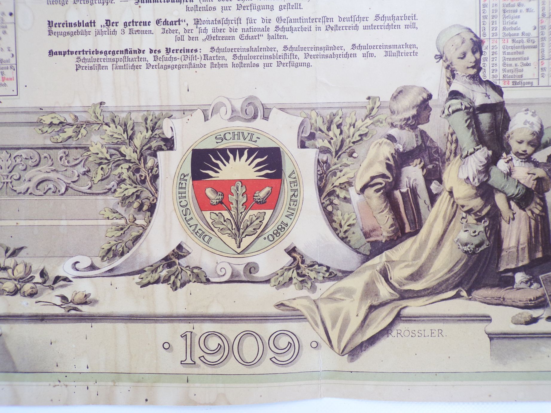 Deutsche Schulverein Kalender 1909 Plakat