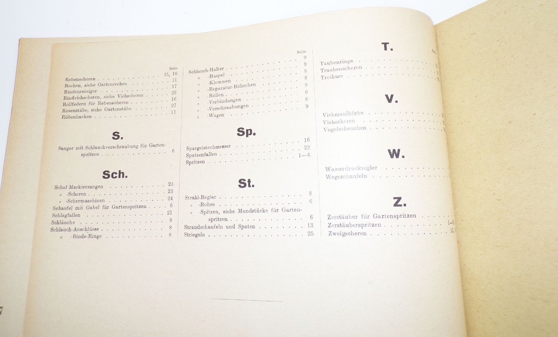 Alter Katalog Belaco Garten Werkzeuge Gießkannen 1931 