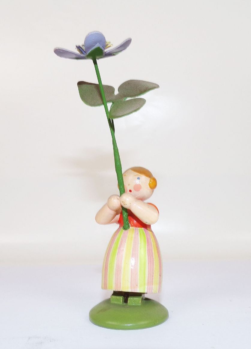Weha Kunst Blumenkind Holzfigur Erzgebirge 
