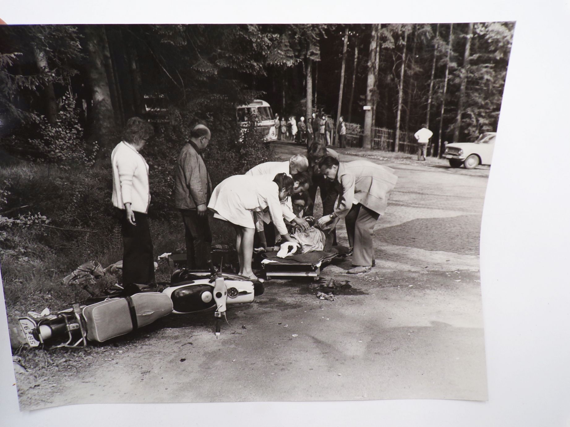 Foto Motorrad Unfall DDR Hohwald Oberlausitz Sani Barkas Großformat 3 Stück