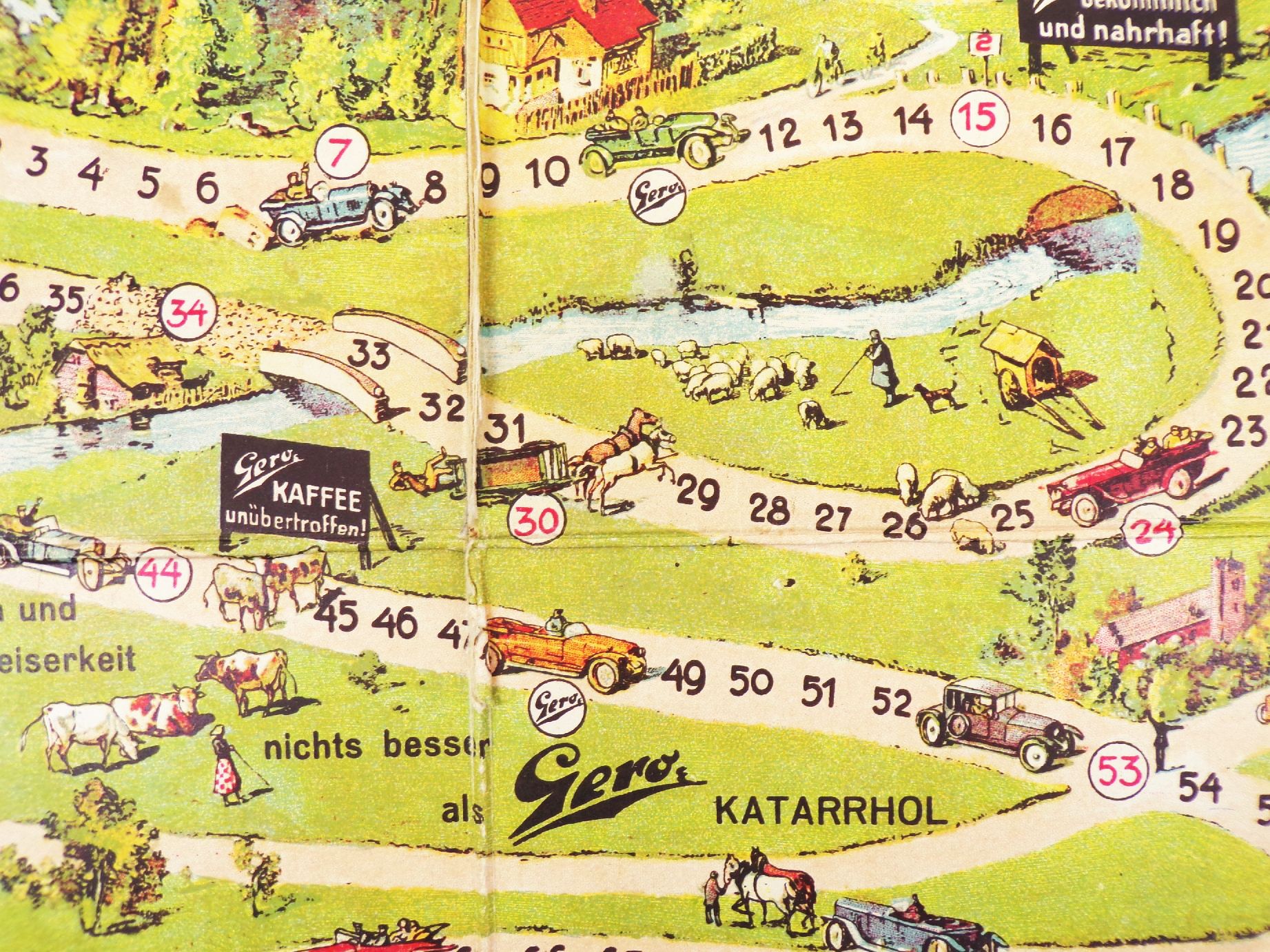 Reklame Spielbrett Gero Kakao Werbung um 1930