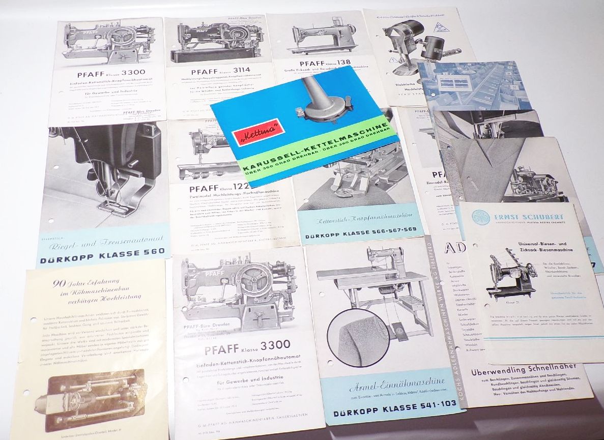 Konvolut Nähmaschinen Prospekte Bedienungsanleitungen Dürkopp Pfaff 