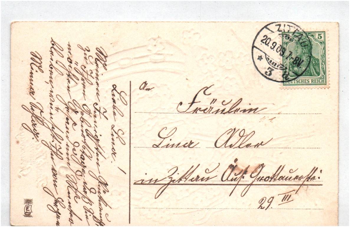 Gold geprägte Ak Schwalben mit Blumen Hufeisen Geburtstag 1909 