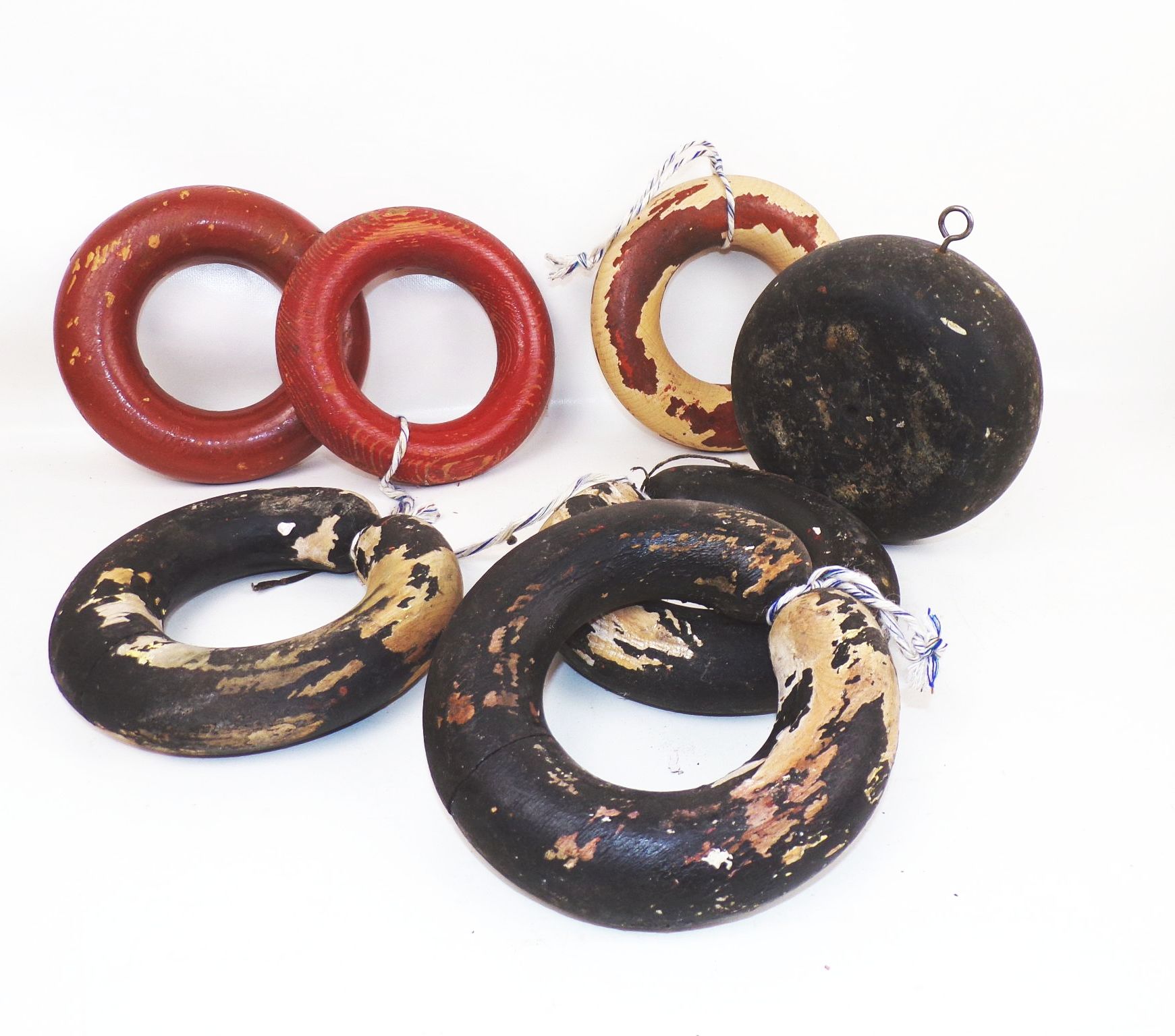 Alte Metzger Würste aus Holz Fleischerei Schaufenster Deko Atrappen 