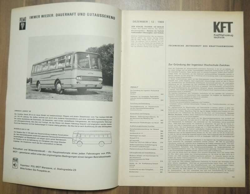 KFT Beurteilung 1500er Version Polski Fiat 125 P Dezember 1969 VEB Verlag