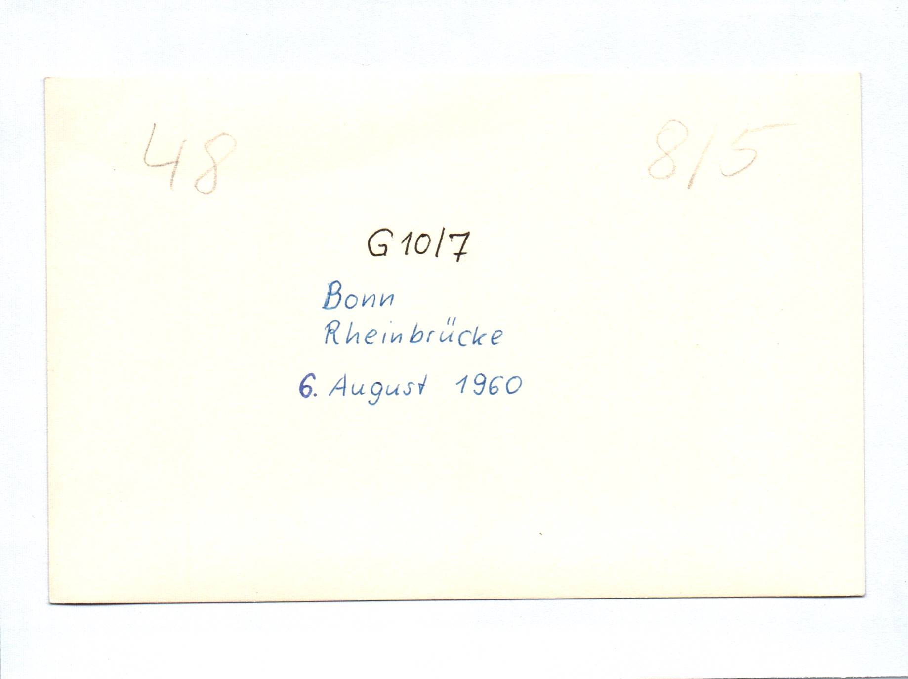Foto Bonn Rheinbrücke August 1960