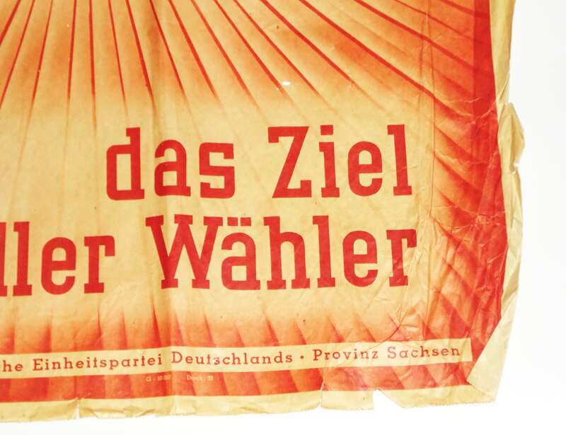 DDR Plakat SED Wahlen um 1950 Politik Wahlen Vintage Sammler