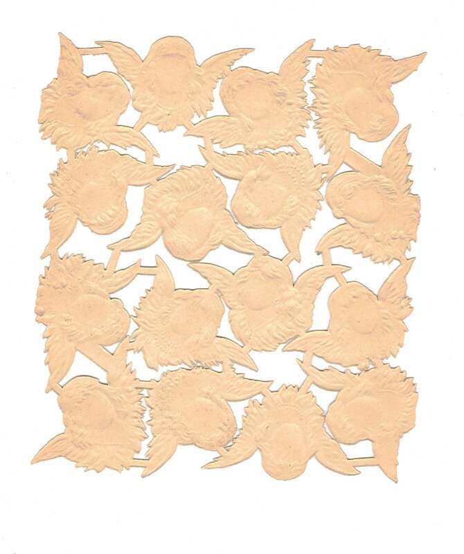 Oblaten Bogen 736 Engel Köpfe vor 1945 Weihnachten