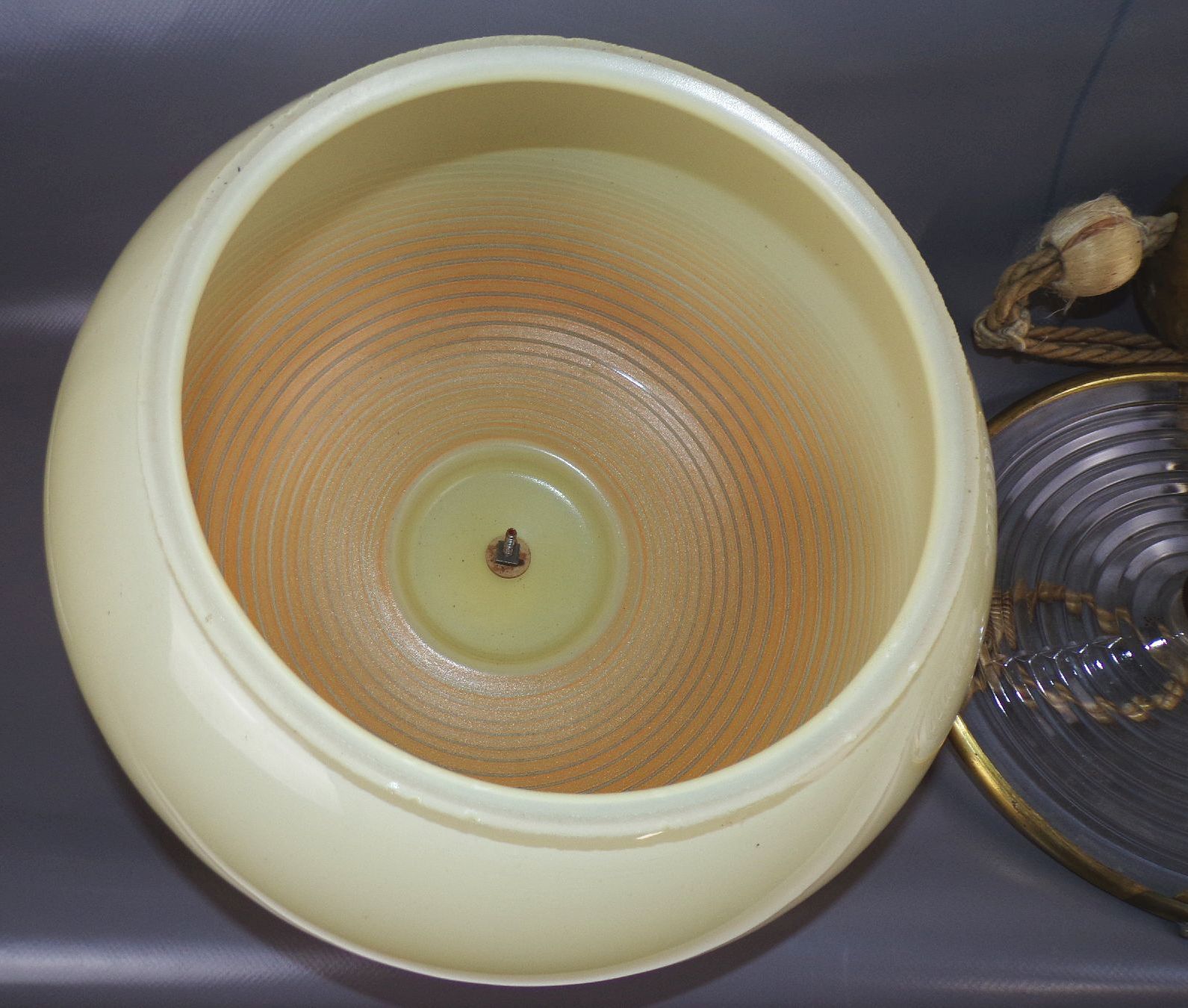 Alte Art Deco Pendelleuchte Deckenlampe E27 Glas Vintage