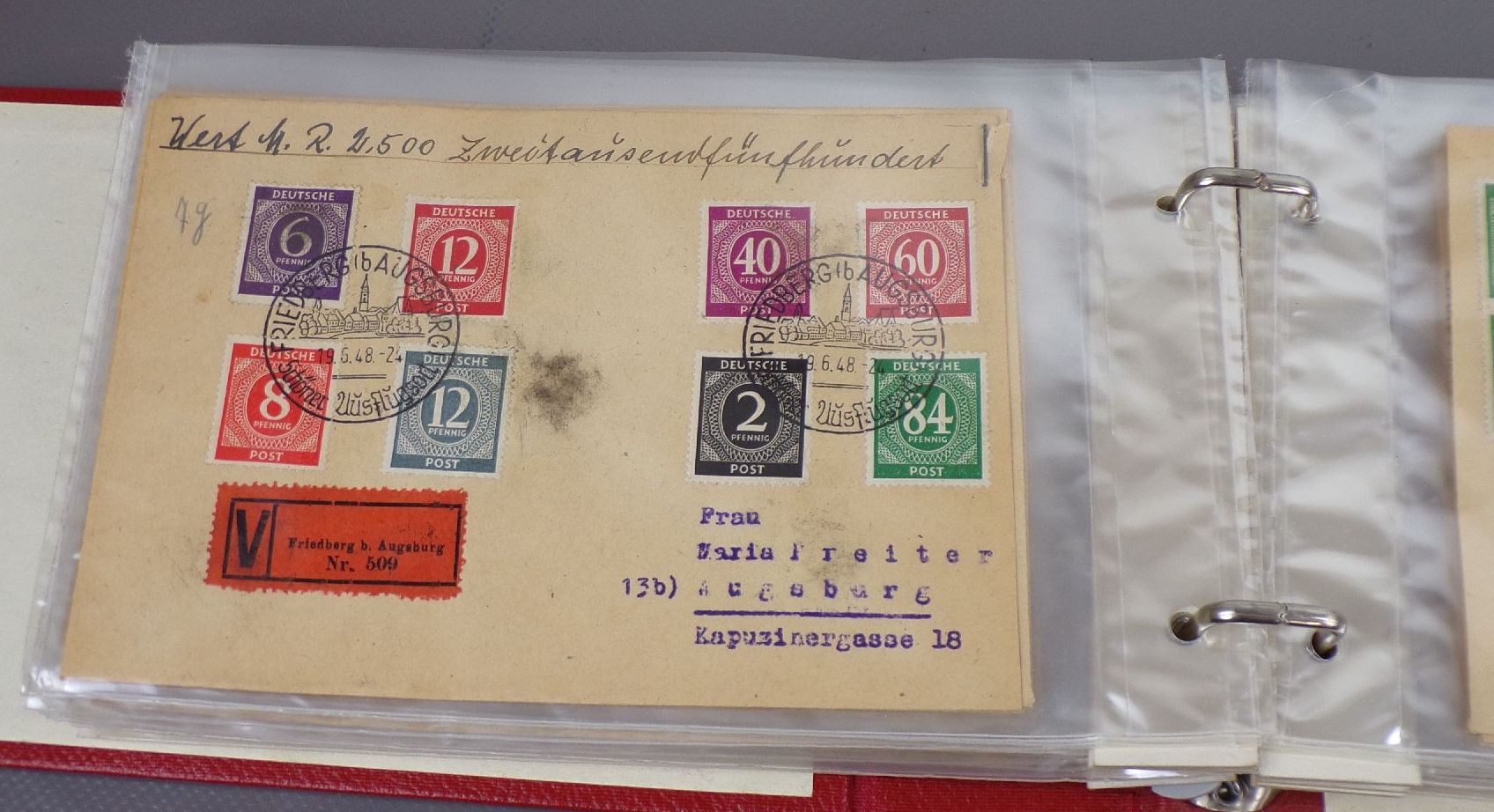 Bi Zone Ordner mit Briefen 1948 Friedberg Augsburg München Sammlung