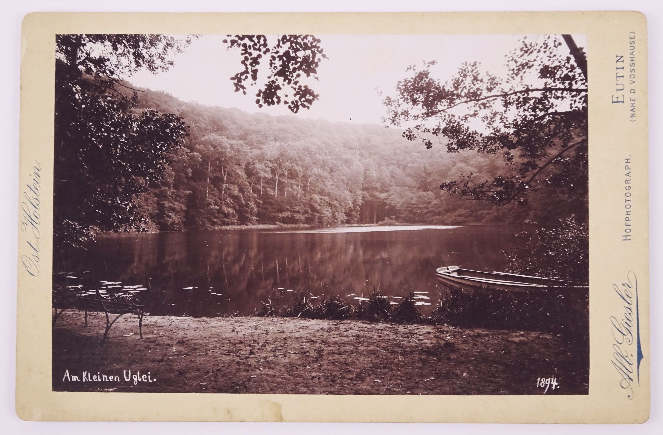 Kabinettfoto Ost Holstein Am kleinen Uglei 1894 Giesler Eutin Fotografie