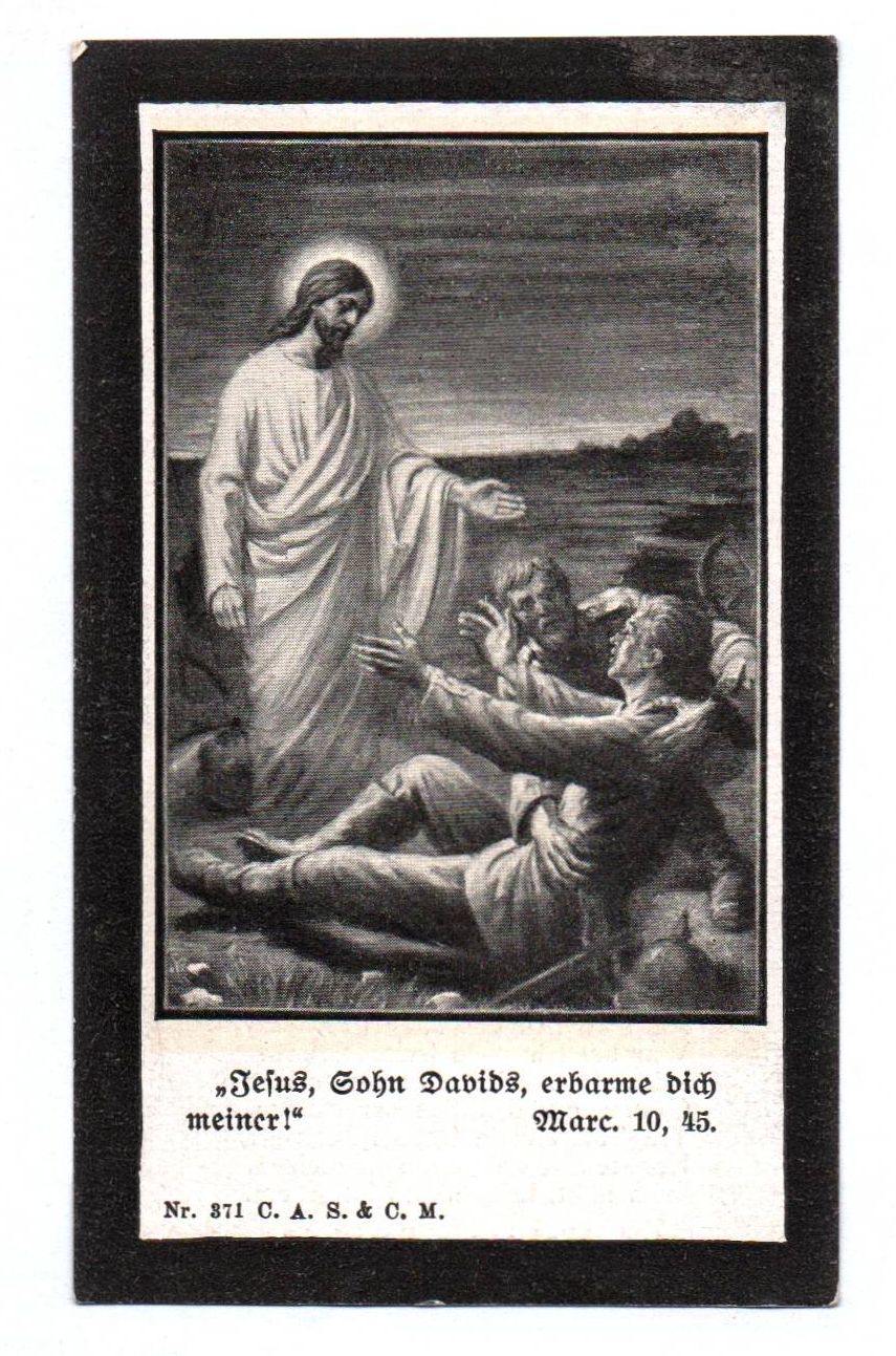 Alter Sterbebild Kaufmann Rosenheim 18 RIR Granatschuss Maurepas Alter Sterbebild Kaufmann Rosenheim 18 RIR Granatschuss Maurepas