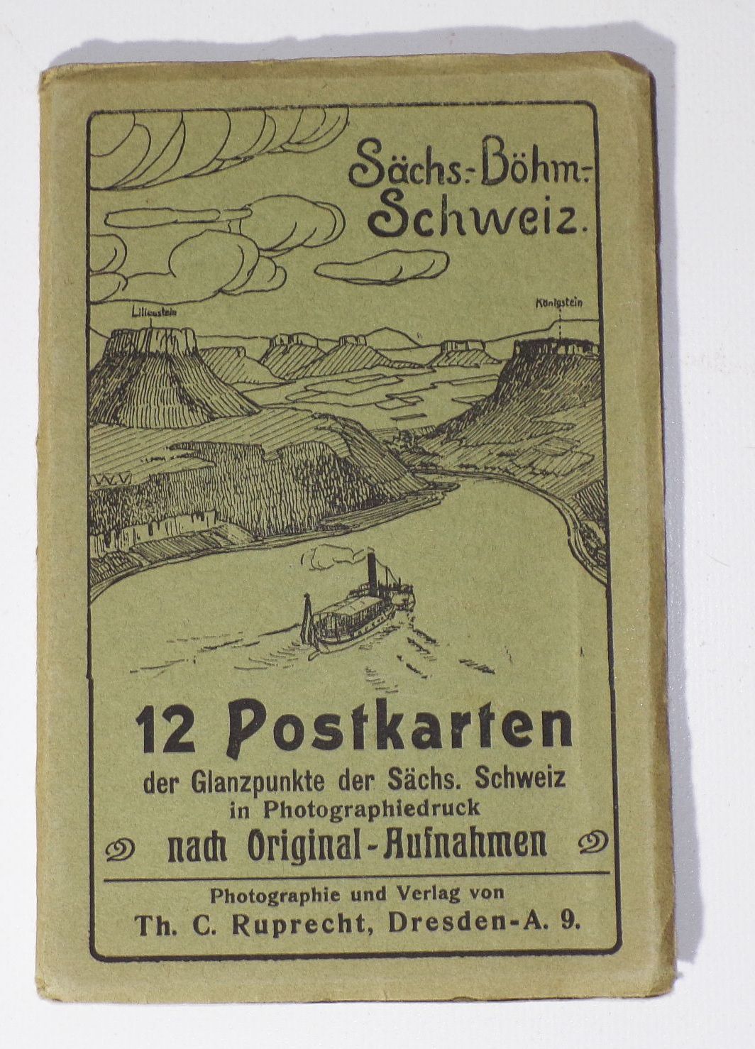 Leporello Sächsisch Böhmische Schweiz 12 Postkarten um 1910