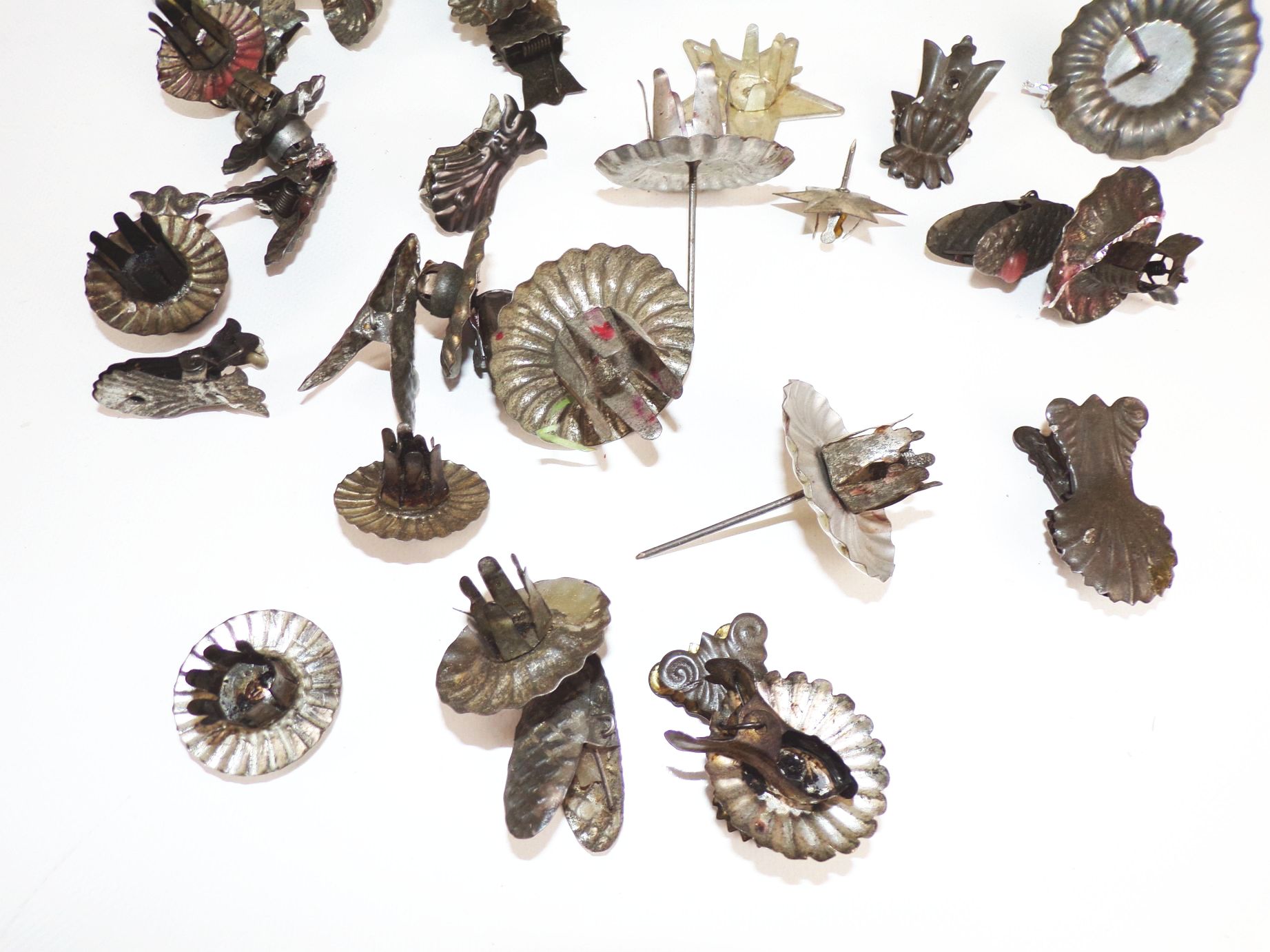 Konvolut alte Kerzenhalter Christbaumschmuck Zwicker Antik Metall Konvolut alte Kerzenhalter Christbaumschmuck Zwicker Antik Metall