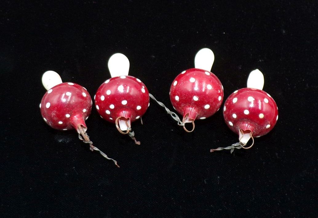Alte Fliegenpilze Christbaumschmuck Glas Baumschmuck Antik 6 Stück Alte Fliegenpilze Christbaumschmuck Glas Baumschmuck Antik 6 Stück