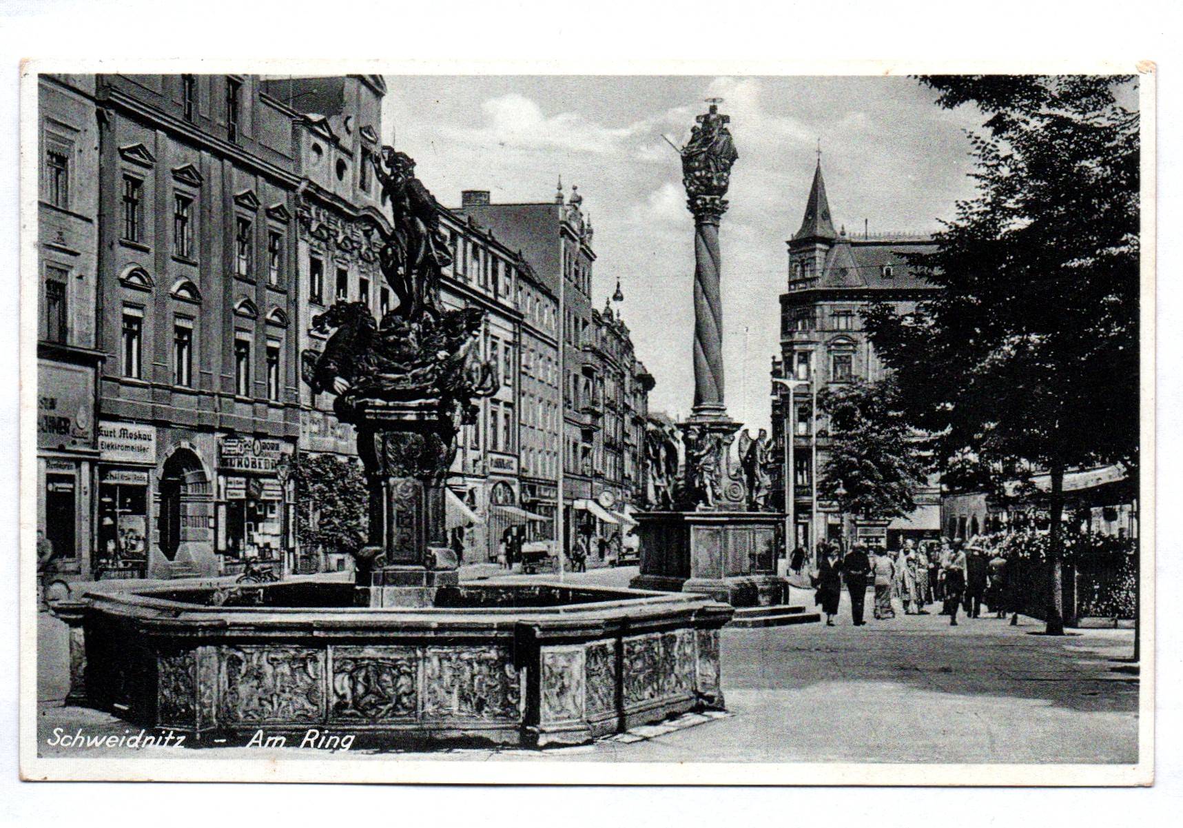 Ak Schweidnitz Am Ring 1938