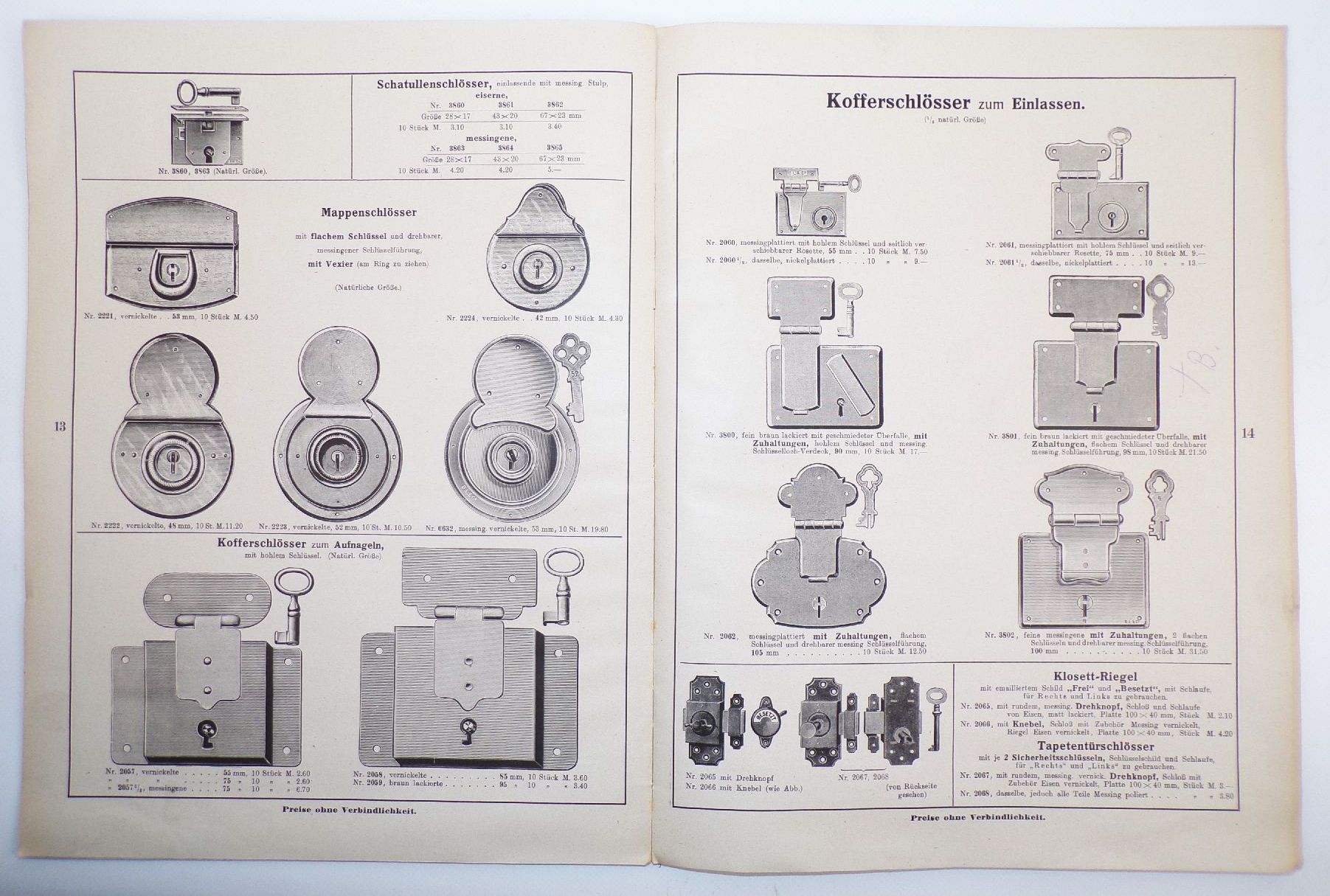 Alter Katalog Belaco Kurzwaren Werkzeuge 1926 Schlösser Klingel Haken 