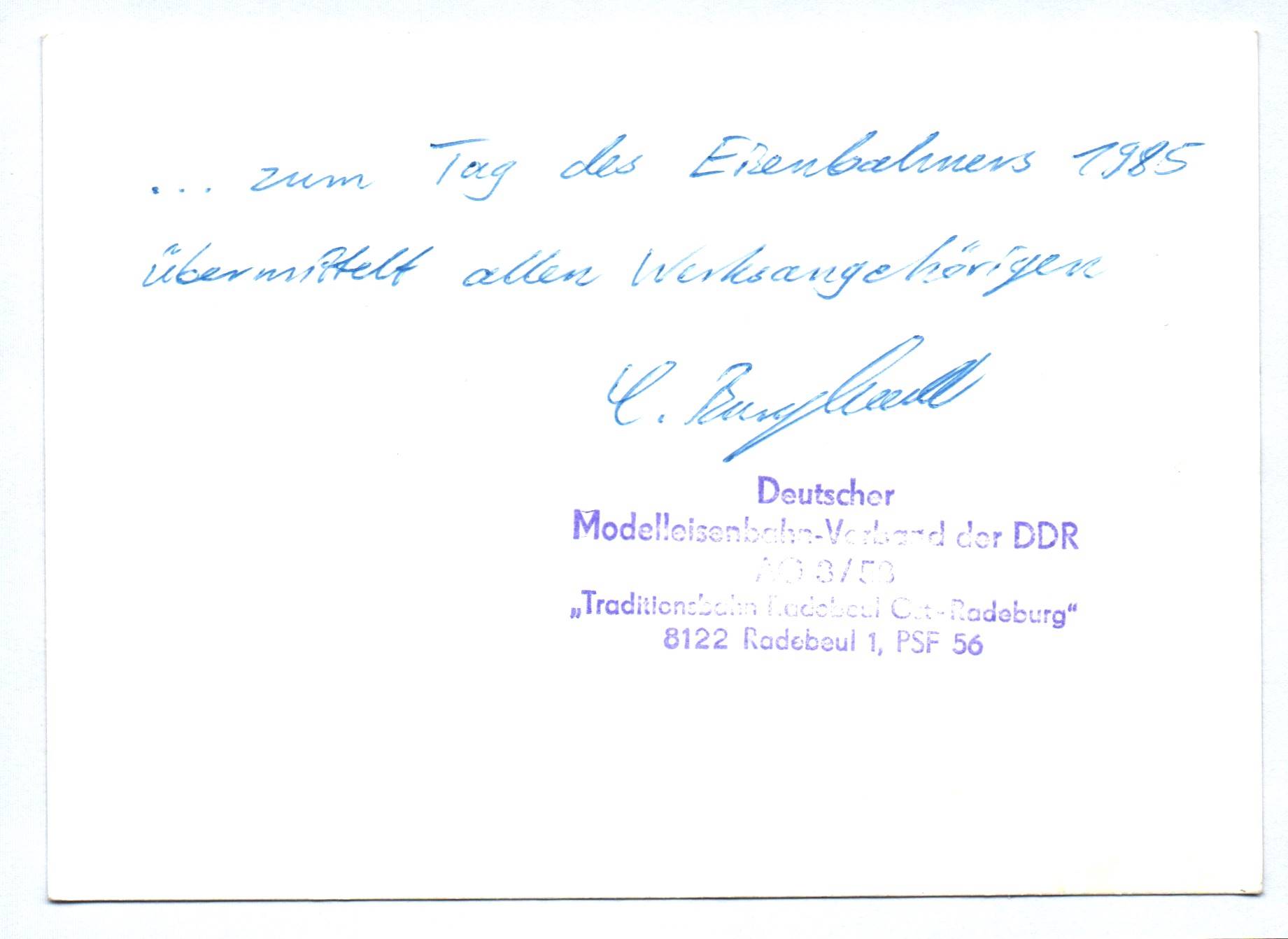 Foto alte Dampflok Landschaft Tag des Eisenbahners 1985