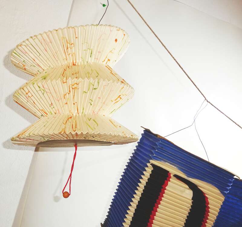 Konvolut alte Lampions Deko Beleuchtung Papier Laterne vintage