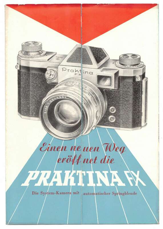 Prospekt Praktina FX 1956 VEB Kamera Werke Niedersedlitz DDR