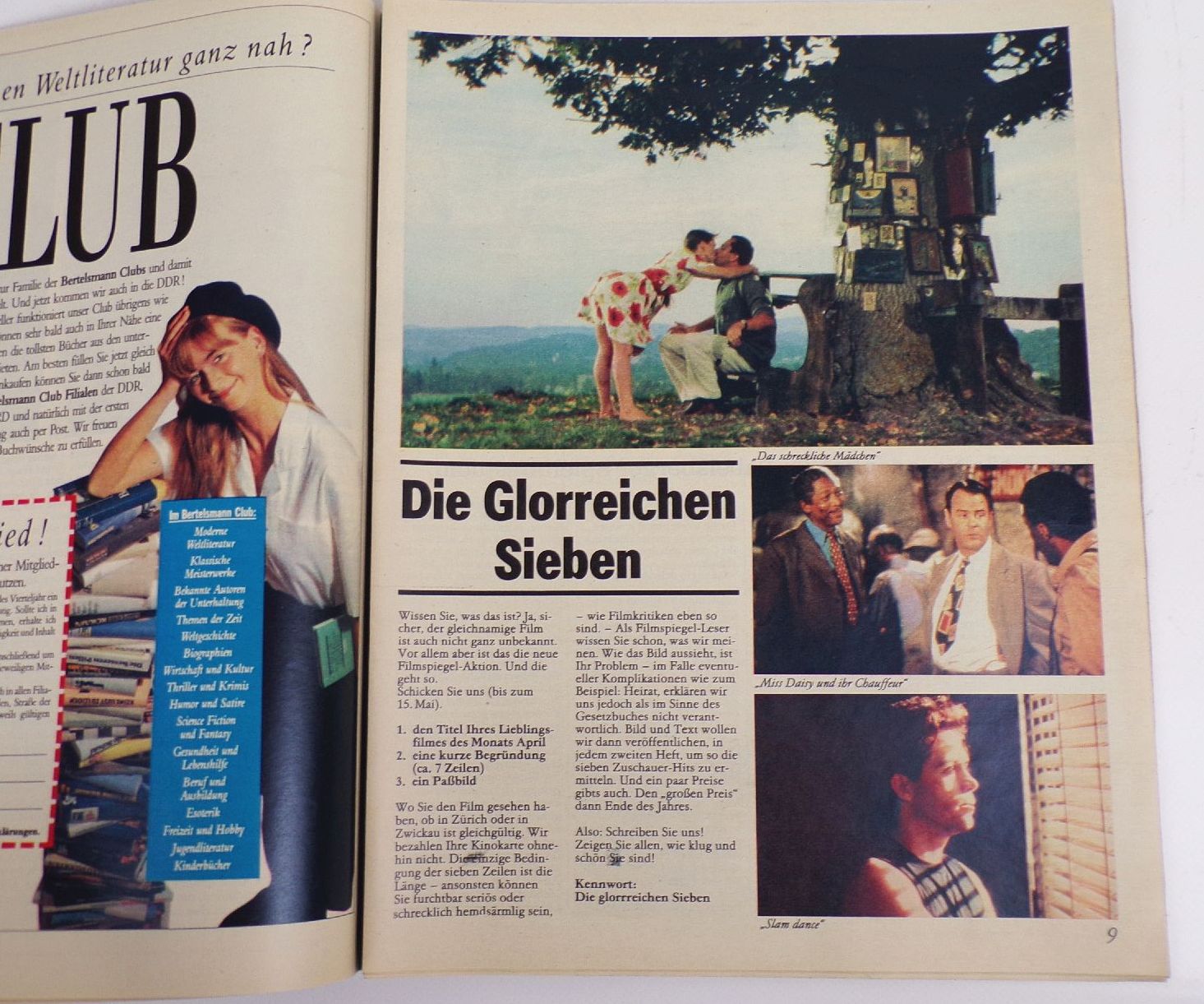 Filmspiegel 9 1990 Zeitschrift movies Lena Stolze Farbposter Mickey Rourke 