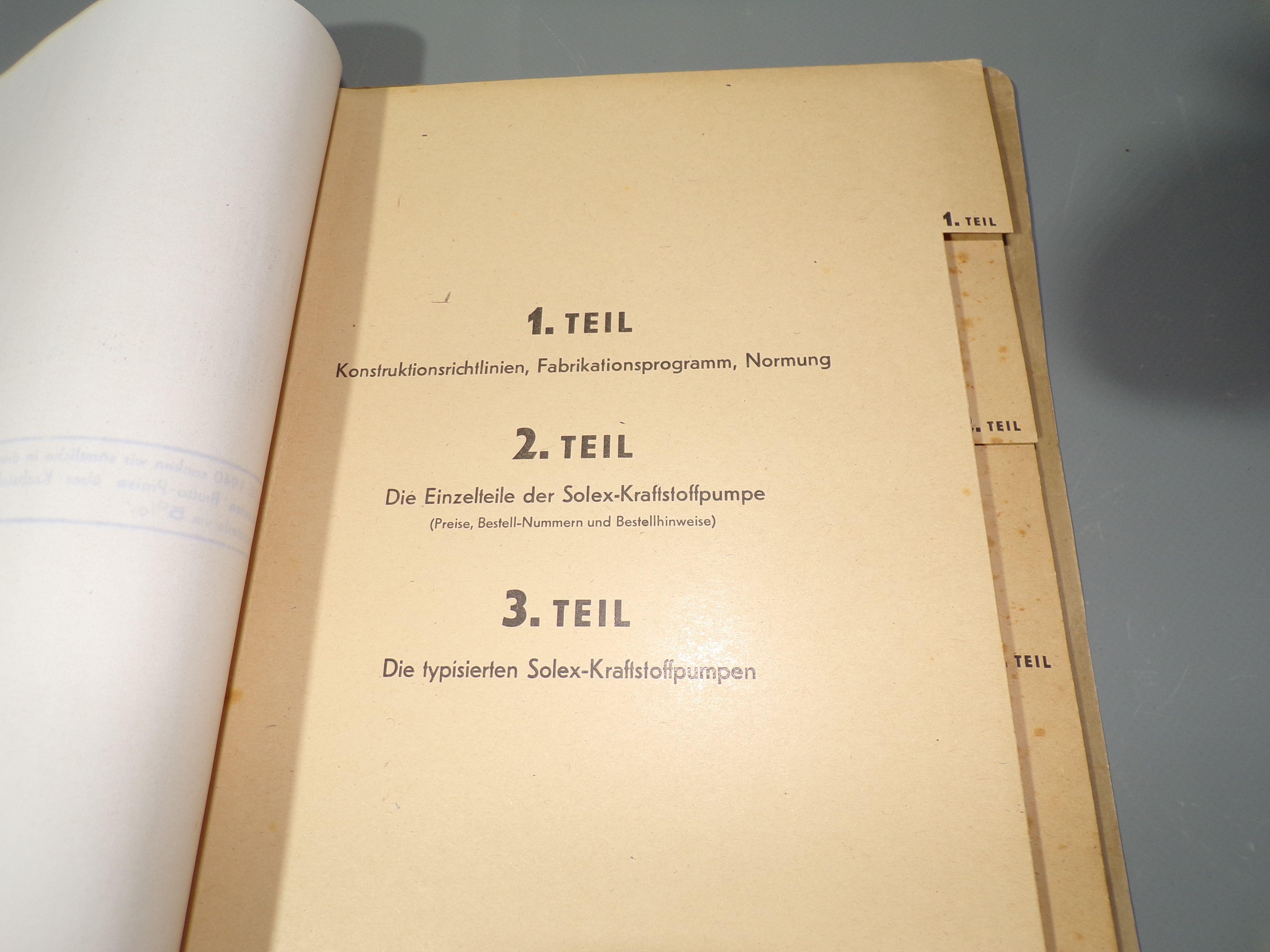 Solex Kraftstoffpumpen Ersatzteilliste 1940 umfangreiche Mappe 