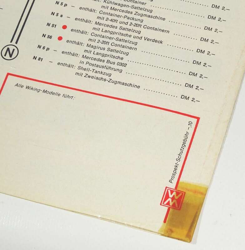 Prospekt Wiking 1972 Auto Modelle 