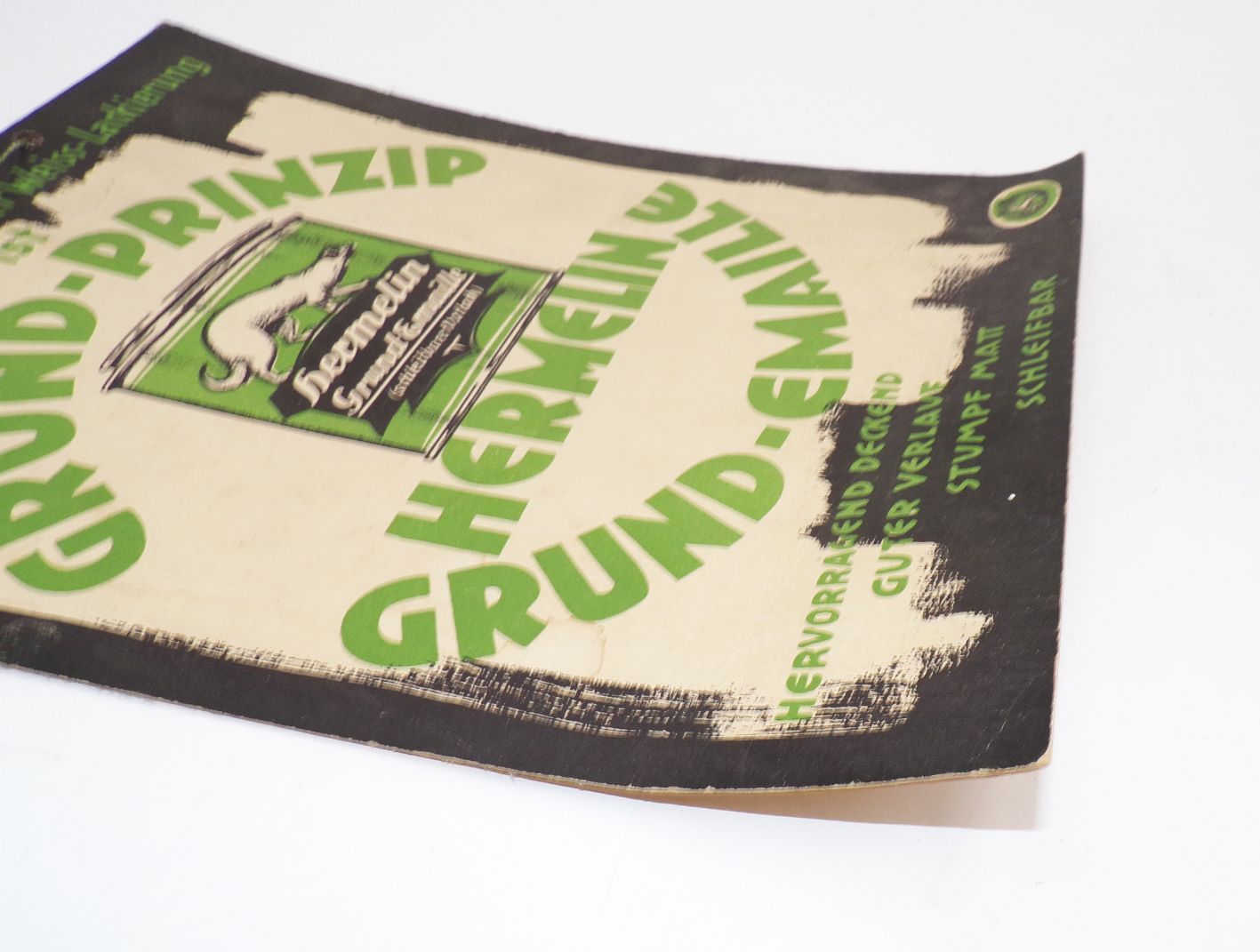 Altes Pappschild Hermelin Grund Emaille Reklame Sammler um 1930