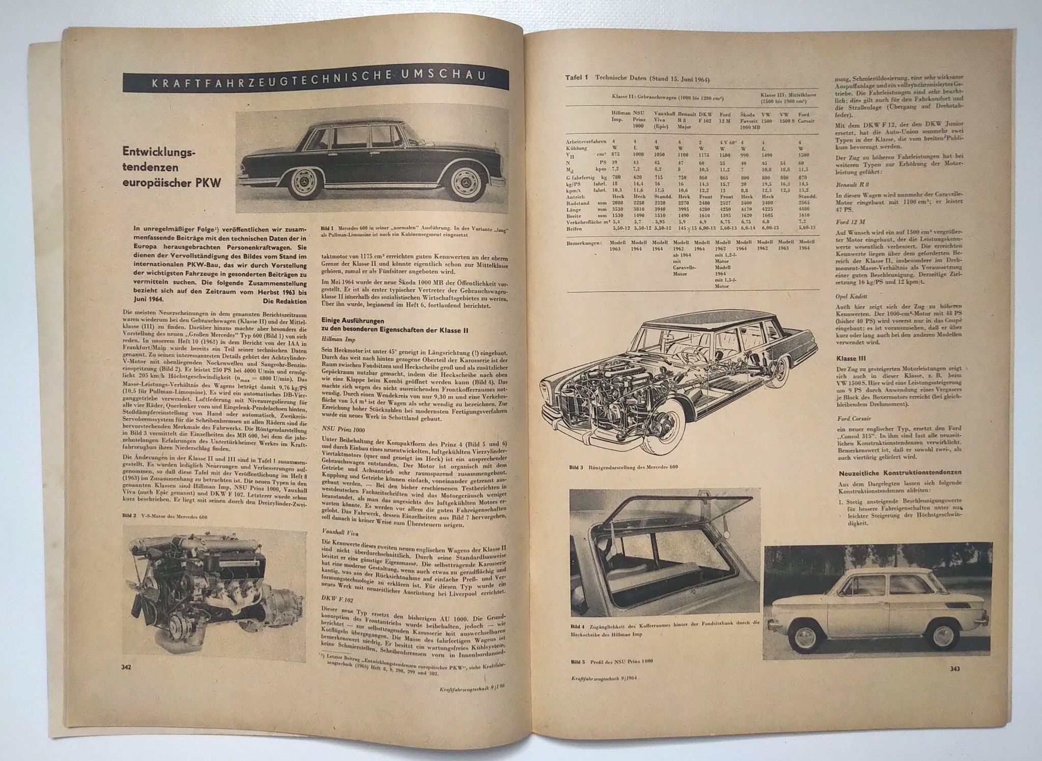 Kraftfahrzeugtechnik Zeitschrift DDR 1964 Nr 9 B1000 Kombiwagen
