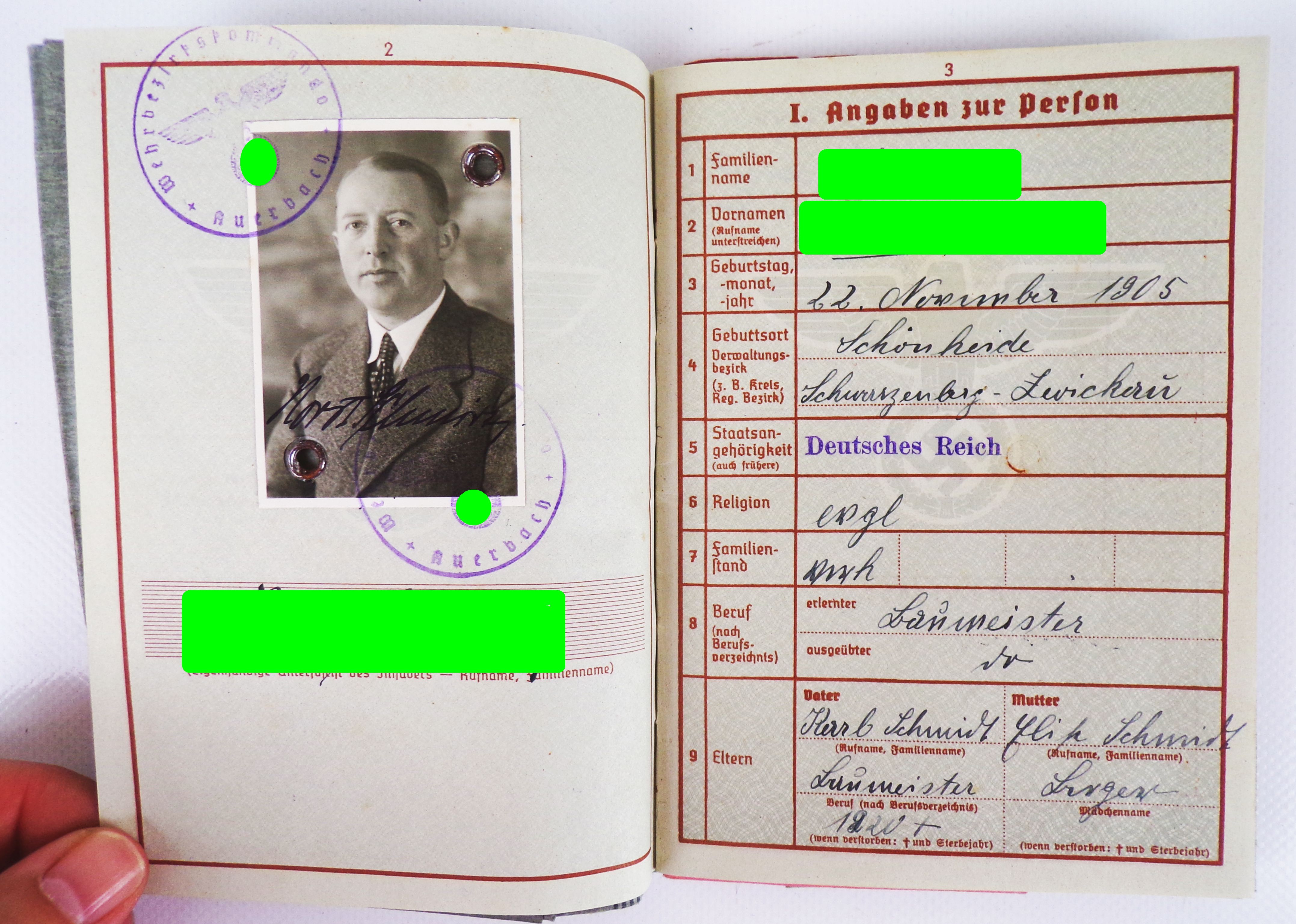 Wehrpass 2 Wk Hülle 1940 Auerbach Wehrpass 2 Wk Hülle 1940 Auerbach