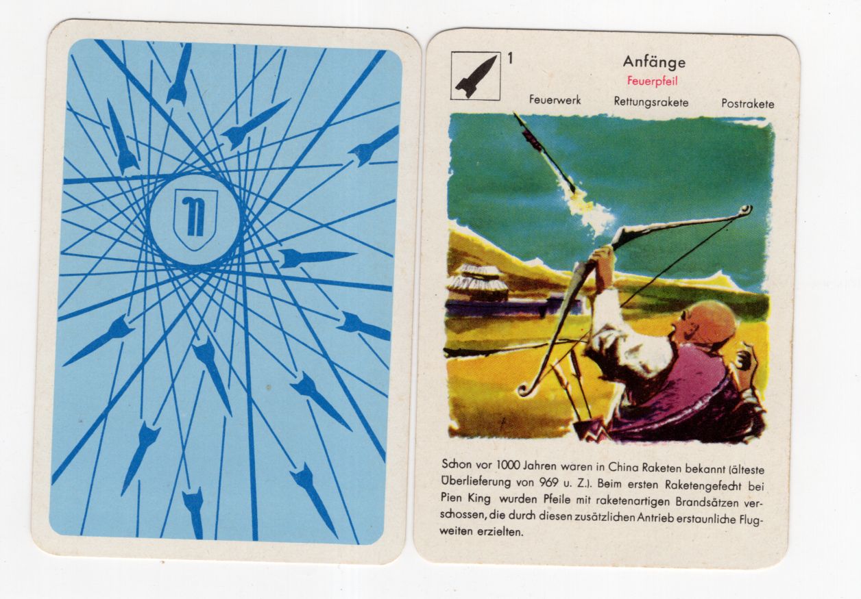 Vom Feuerpfeil zum Weltraumschiff Kartenspiel Entwicklung der Raketen Technik Vom Feuerpfeil zum Weltraumschiff Kartenspiel Entwicklung der Raketen Technik