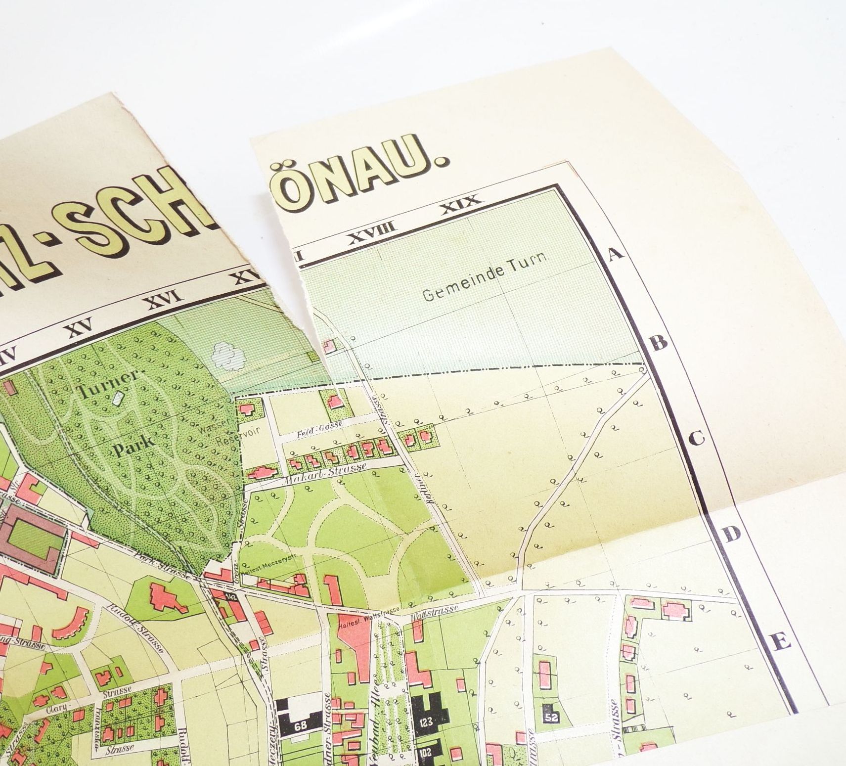 Stadtplan Teplitz Schönau um 1910 Böhmen Tschechien Teplice