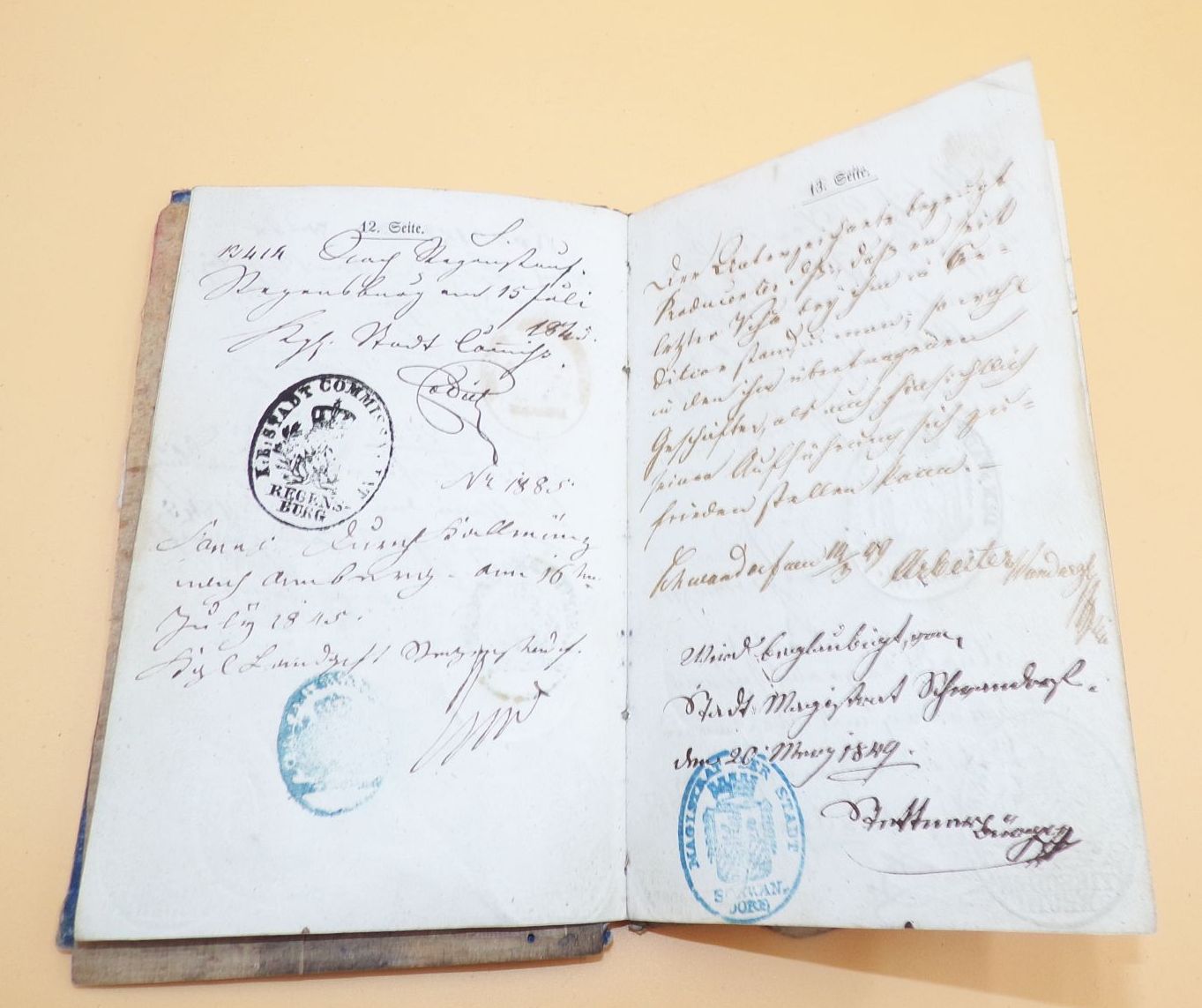 Altes Wanderbuch Tirschenreuth Bayern 1845 bis 1859