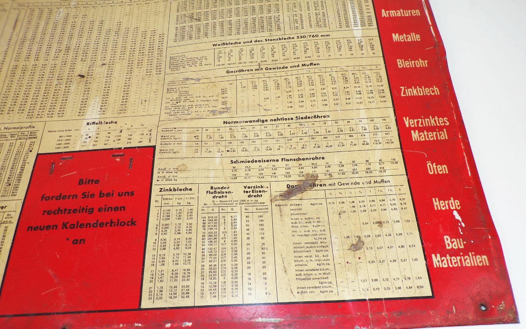 Altes Blechschild Adam und Sohn Stassfurt Leopoldshall Werkzeuge 1930 er 