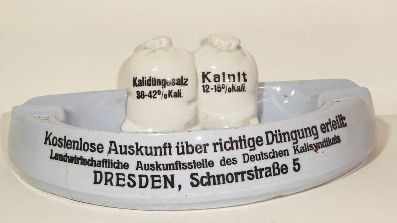 Alter Porzellan Aschenbecher Kalisyndikat Dresden Düngung Landwirtschaft
